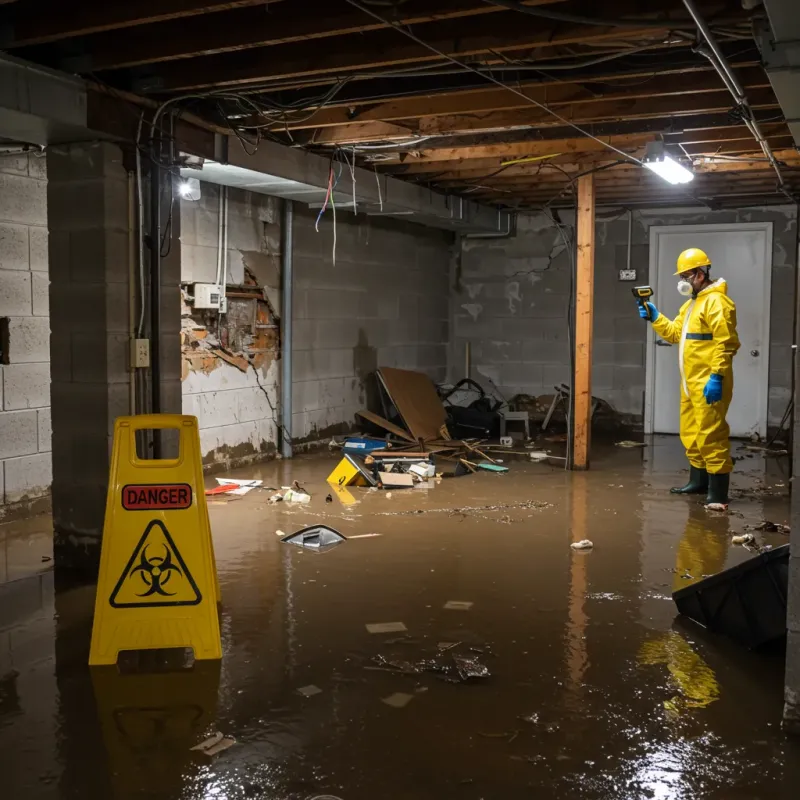 Flooded Basement Electrical Hazard in Roseau, MN Property