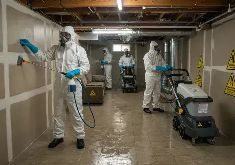 Basement Moisture Removal and Structural Drying process in Roseau, MN